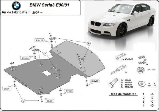 Engine metal shield - BMW 3er E90/E91 (2009-2012)