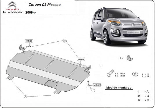 Motormetallschild - Citroen C3 Picasso (2009-2025)