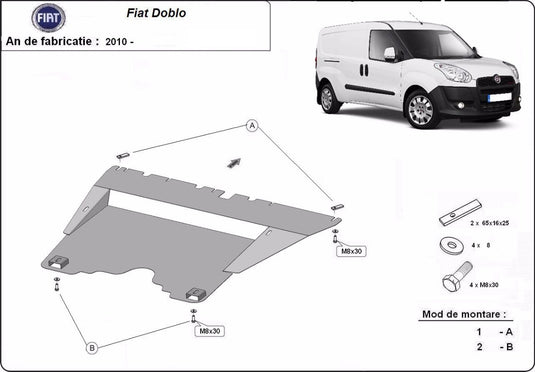 Motormetallschild - Fiat DoBlo II (2010-2025)