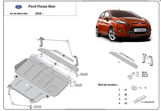 Motormetallschild - Ford Fiesta (2008-)