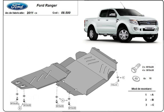 Engine metal shield - Ford Ranger T6 (2011-)