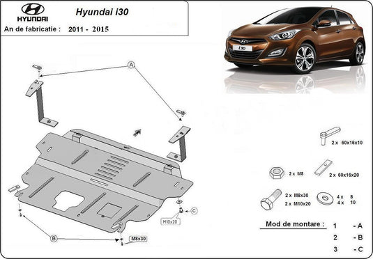 Engine metal shield - Hyundai i30 (2011-2014)