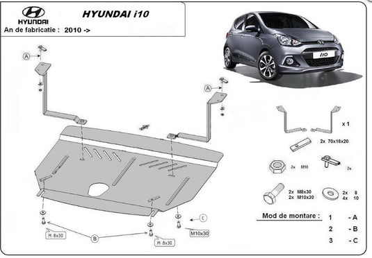 Engine metal shield - Hyundai i10 (2013-)