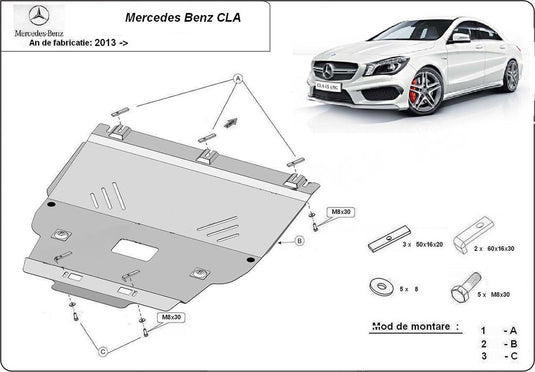 Engine metal shield - Mercedes CLA X117 (2015-)