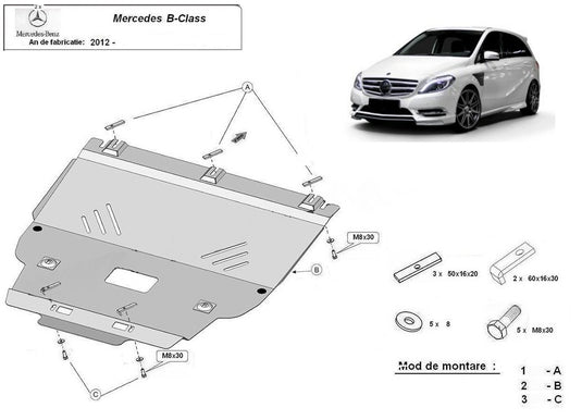 Engine metal shield - Mercedes B-Class W246 (2012-)
