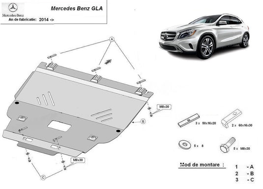 Engine metal shield - Mercedes GLA X156 (2013-)