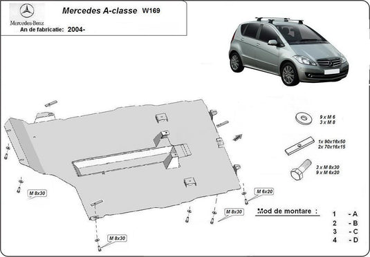 Engine metal shield - Mercedes A-Class W169 (2008-2012)