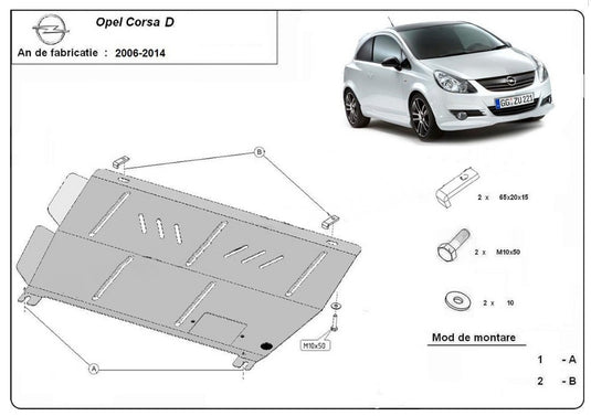 Engine metal shield - Opel Corsa D (2011-2014)