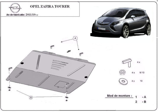 Engine metal shield - Opel Zafira C (2011-)