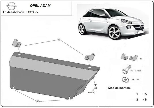 Engine metal shield - Opel Adam (2012-)