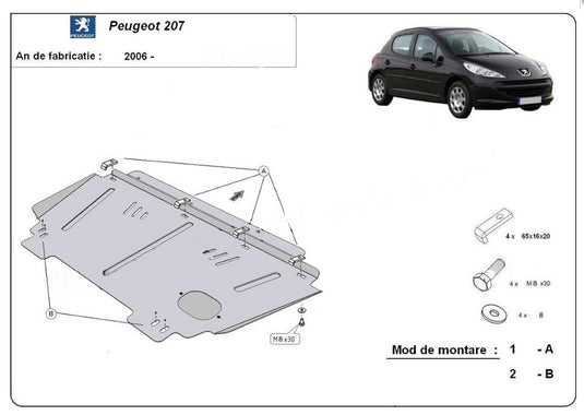 Engine metal shield - Peugeot 207 (2006-2014)