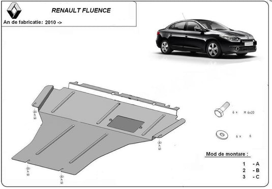 Engine metal shield - Renault Fluence (2010-)