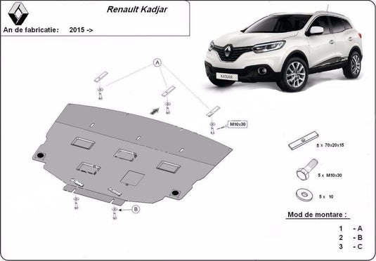 Engine metal shield - Renault Kadjar (2015-)