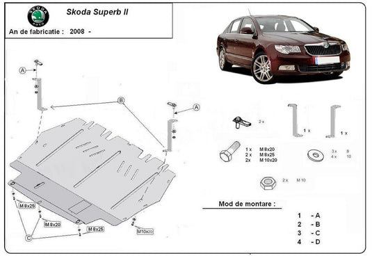 Engine metal shield - Skoda Superb II (2008-2015)