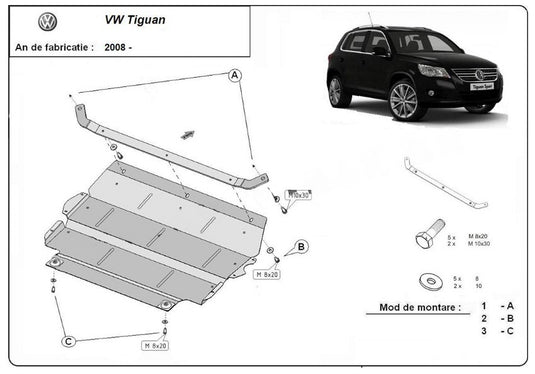 Engine metal shield - Volkswagen Tiguan (2011-2015)