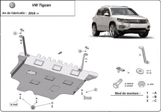 Engine metal shield - Volkswagen Tiguan II (2016-)