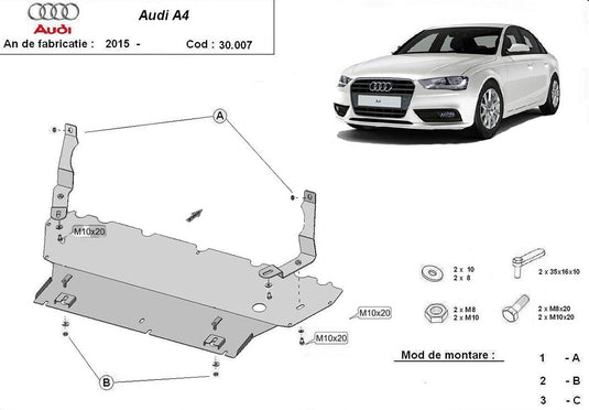 Engine metal shield - Audi A4 B9 8W (2015-)