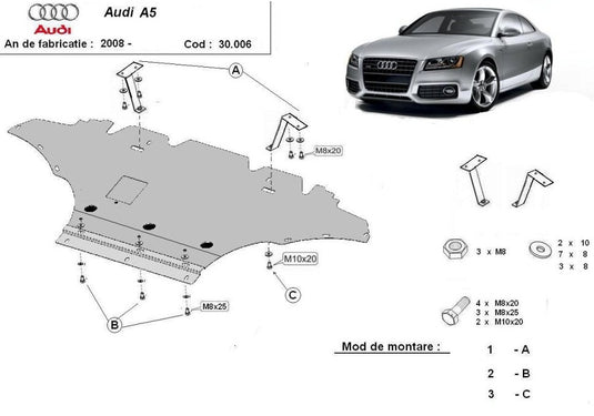 Engine metal shield - Audi A5 Coupe 8T3 (2011-2016)