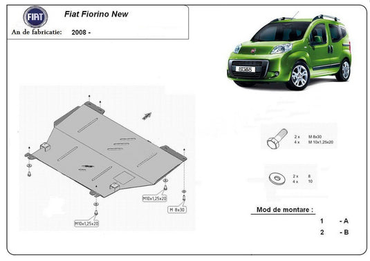 Motormetallschild - Fiat Fiorino (2008-2021)