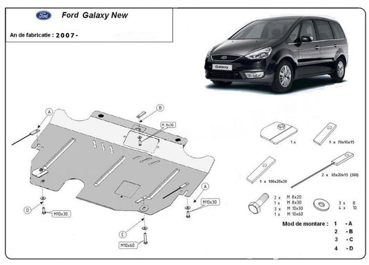 Motormetallschild - Ford Galaxy WA6 (2006-2014)