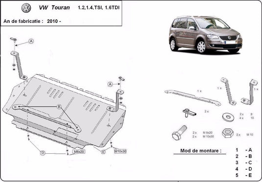 Engine metal shield - Volkswagen Touran (2010-)