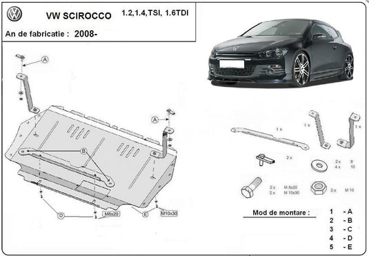 Engine metal shield - Volkswagen Sciroco (2008-)