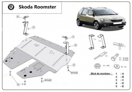 Engine metal shield - Skoda Roomster (2006-2015)