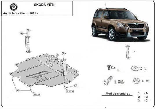 Engine metal shield - Skoda Yeti (2013-)