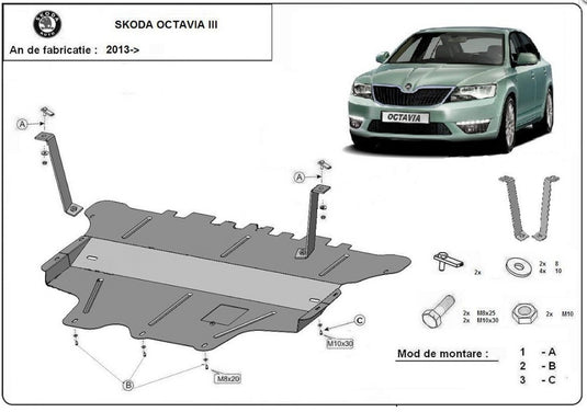 Engine metal shield - Skoda Octavia III (2013-)