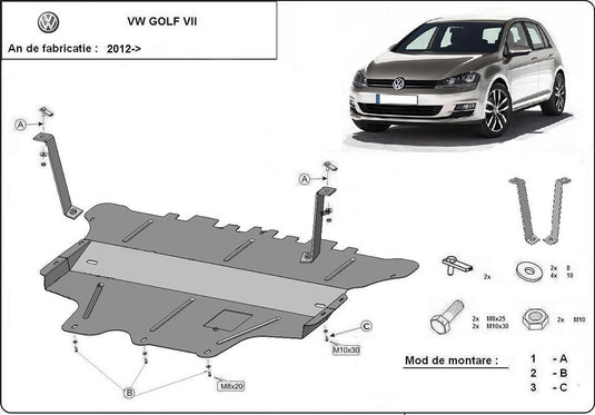 Engine metal shield - Volkswagen Golf VII (2012-)