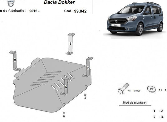 Fuel tank metal shield - DACIA Dokker