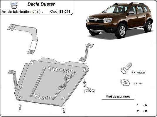Fuel tank metal shield - DACIA Duster