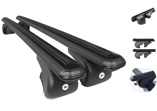 Roof rack cross bars Omtec Bold Bar V2, black color, dedicated for AUDI A4 ALLROAD B9 2016-2020