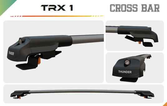 Set of wingbar roof rack cross bars, TRX1-102-110, Black color, designed for CITROEN NEMO 2008-2024