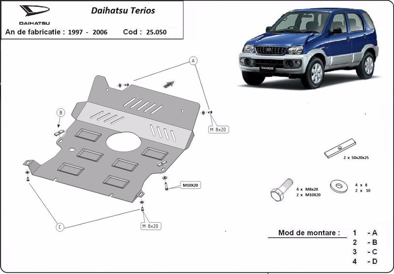 Load image into Gallery viewer, Engine - metallic shield Daihatsu Terios (3mm)
