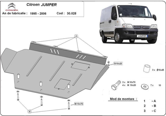 Engine - metallic shield Citroen Jumper (2mm)