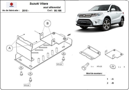 Diferenţial spate - scut metalic Suzuki Vitara (3mm)