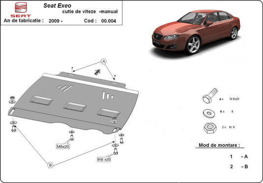 Cutie de viteze manuala - scut metalic Seat Exeo (2mm)