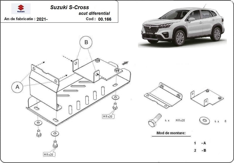 Chargez l&#39;image dans la visionneuse de la galerie, Différentiel arrière - blindage métallique Suzuki S-Cross (3 mm)
