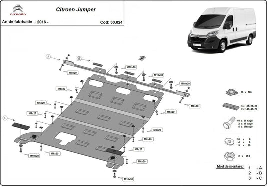 Engine - metallic shield Citroen Jumper (2.5mm)