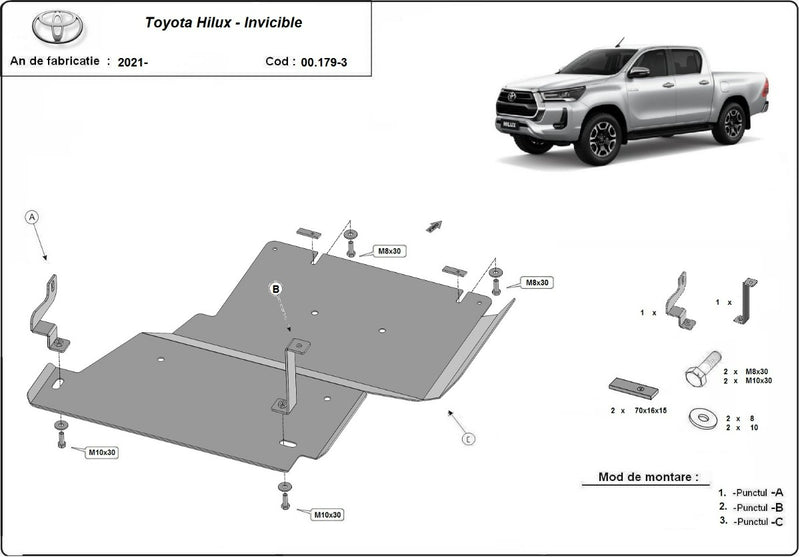 Încărcați imaginea în vizualizatorul Galerie, Scut metalic pentru reductor Toyota Hilux Invincible (3mm)
