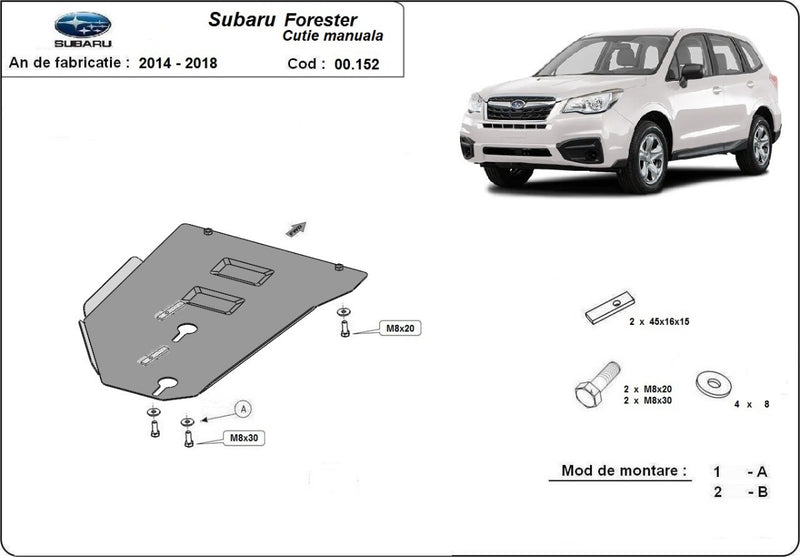 Încărcați imaginea în vizualizatorul Galerie, Cutie de viteze manuala - scut metalic Subaru Forester 4 (2mm)
