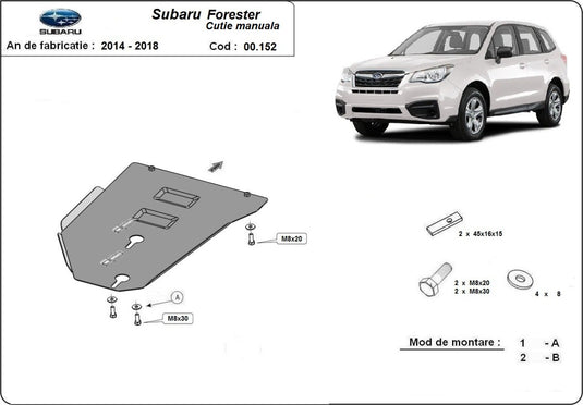 Cutie de viteze manuala - scut metalic Subaru Forester 4 (2mm)