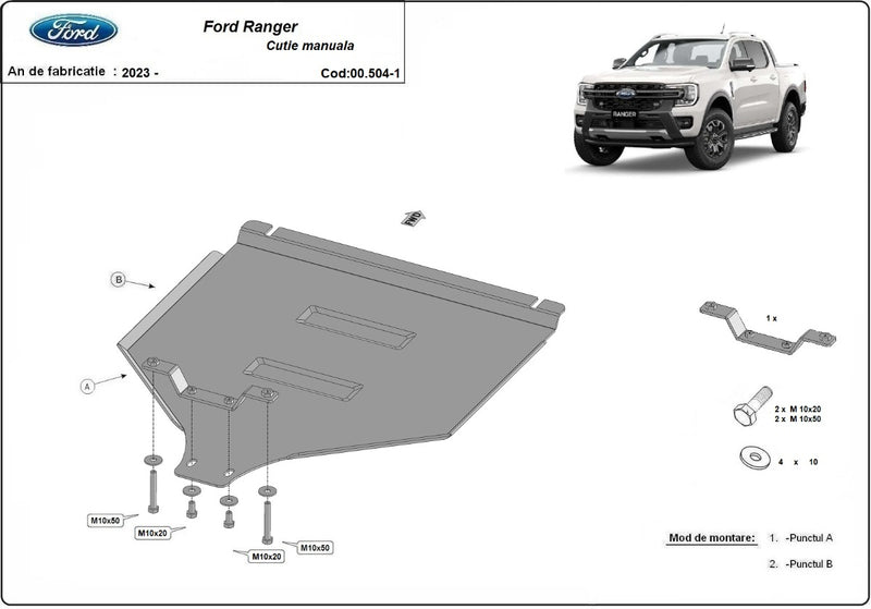Load image into Gallery viewer, Manual Gearbox - metallic shield Ford Ranger (3mm)
