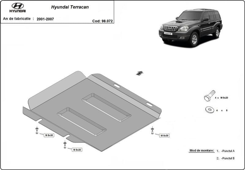Load image into Gallery viewer, Metallic shield for reducer Hyundai Terracan (2mm)
