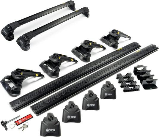 Roof rack cross bars Turtle Air-v3, black color, dedicated for BMW 4-SERIES GRAN COUPE (F36) 14-19