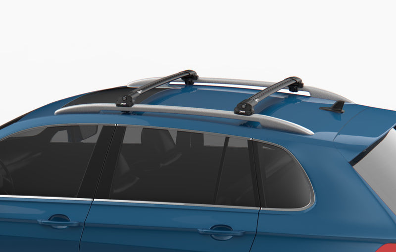 Laden Sie das Bild in Galerie -Viewer, Dachregalkreuzstangen Turtle Air-V1, schwarze Farbe, für Peugeot 2008 SUV 13-19 gewidmet
