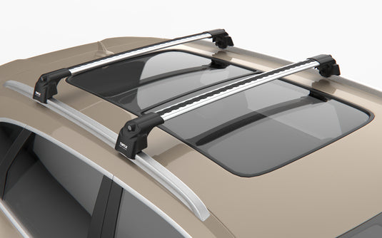 Roof rack cross bars Turtle Air-v2, silver color, dedicated for OPEL CROSSLAND SUV 20-