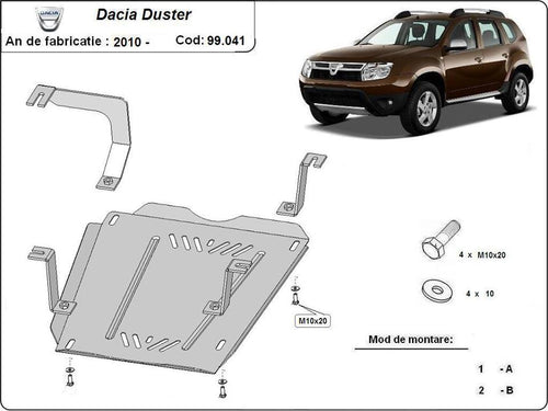Kraftstofftank -Metallschild - Dacia Duster