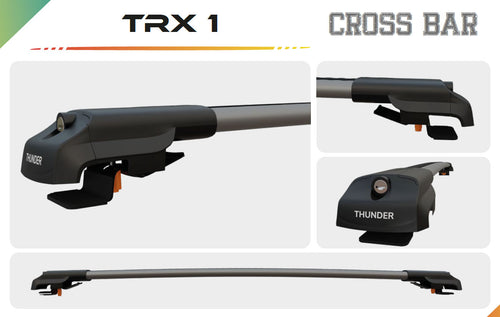 Set di barre trasversali del tetto a wingbar, TRX1-90-98, colore nero, progettato per Volkswagen Tiguan Allspace (AD/BW) 2018-2024